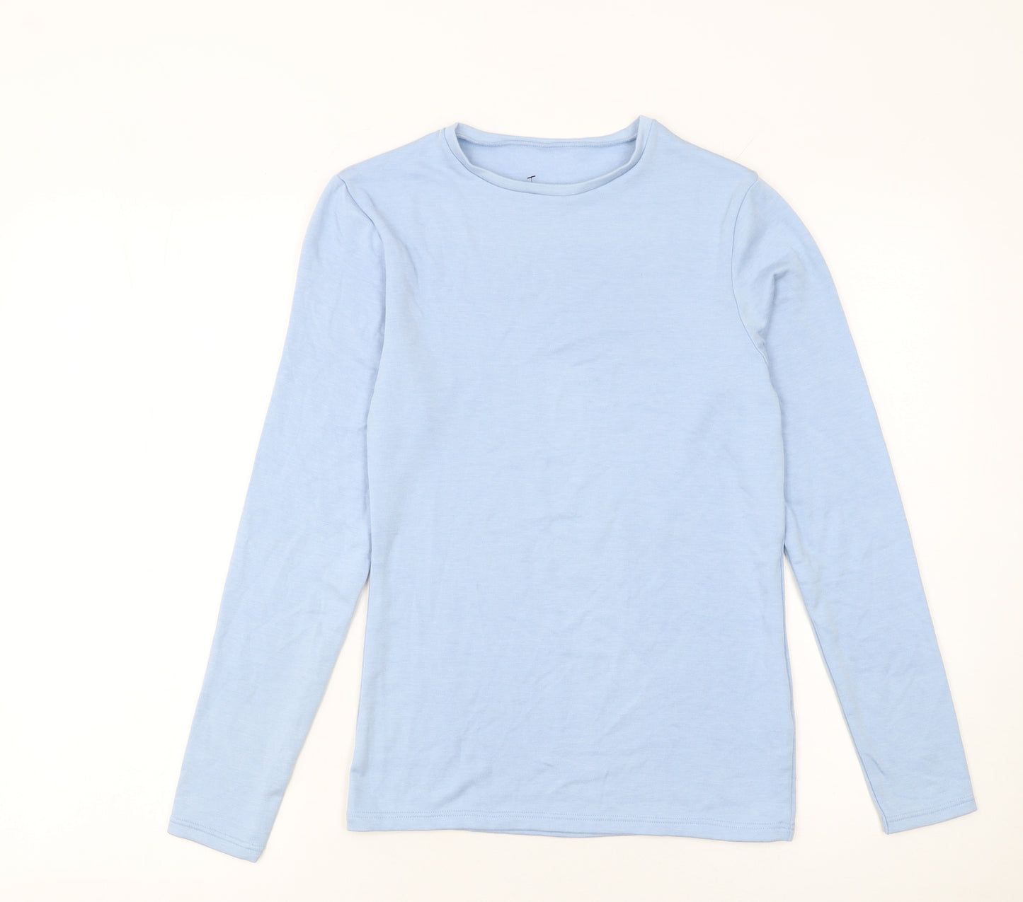 Marks and Spencer Women Blue Long Sleeve Basic Crew Neck T-Shirt Size 14