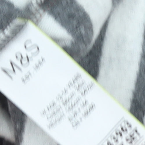 Marks and Spencer Boys Orange & Grey Striped Long Sleeve Cotton T-Shirt 6-7 Years