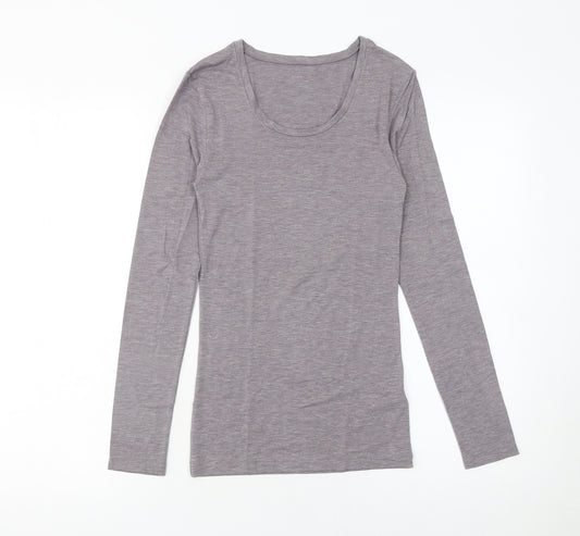 Marks and Spencer Women’s Grey Heatgen Long Sleeve Stretch T-Shirt Size 8