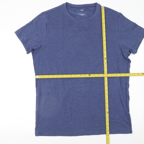 Marks and Spencer Men’s Blue Thermal Short Sleeve Crew Neck T-Shirt XL