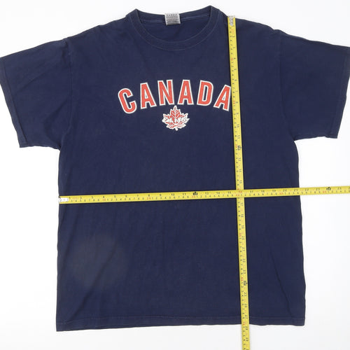 Fruit of the Loom Men's Blue Canada Graphic Cotton T-Shirt XL
