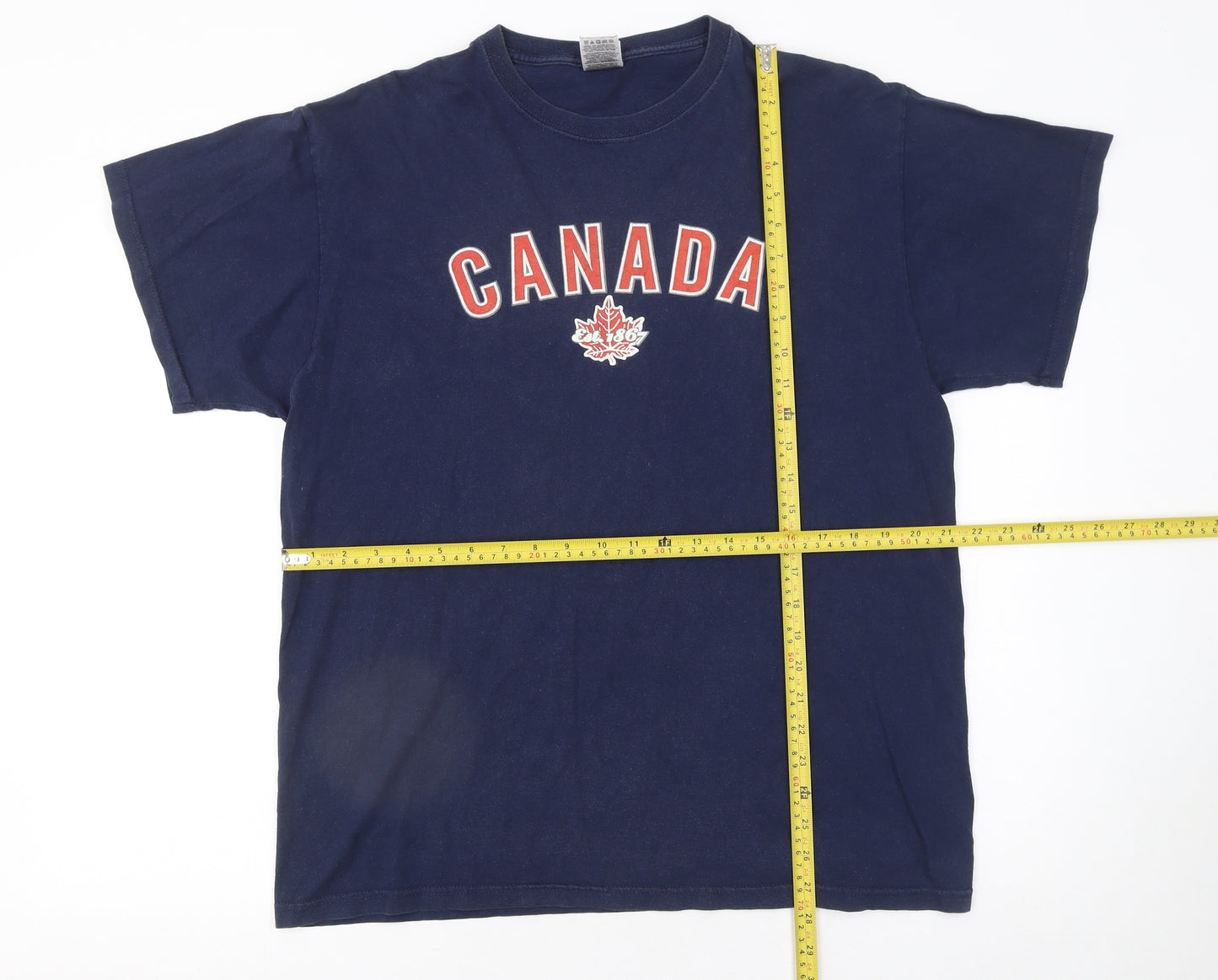 Fruit of the Loom Men's Blue Canada Graphic Cotton T-Shirt XL