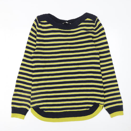 EAST Womens Multicoloured Striped Cotton Pullover Jumper M