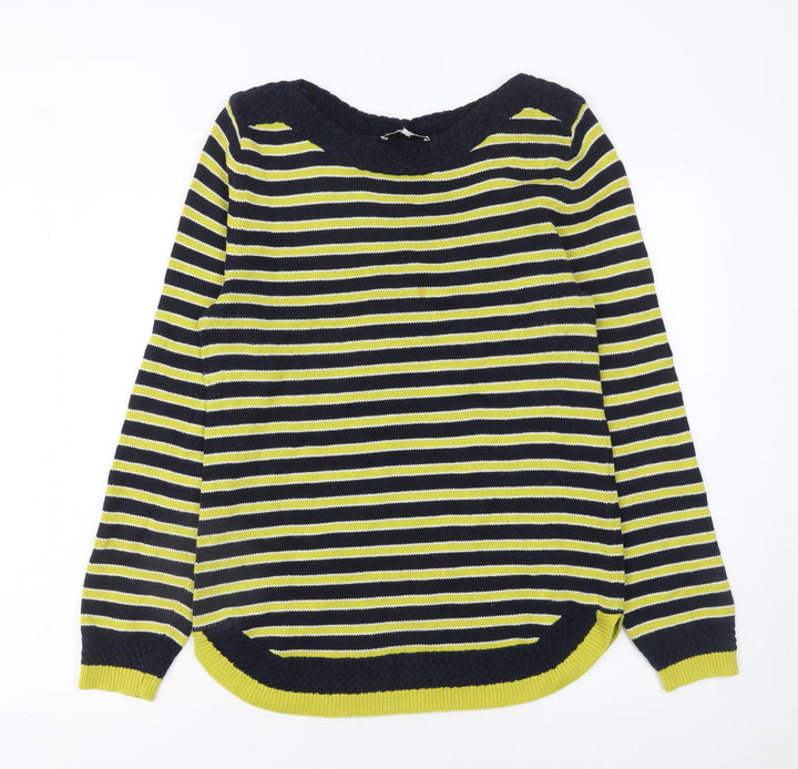 EAST Womens Multicoloured Striped Cotton Pullover Jumper M