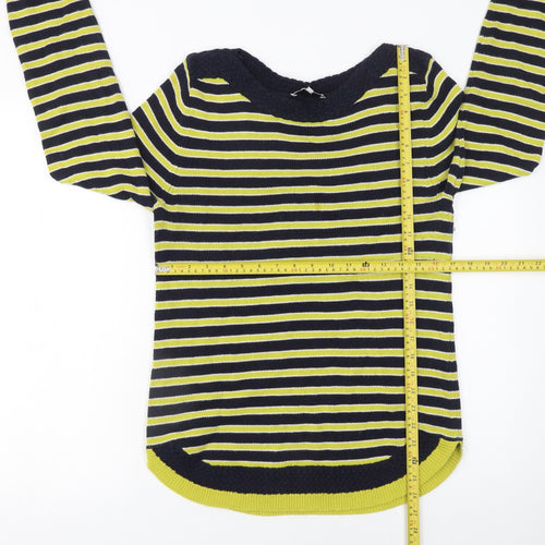 EAST Womens Multicoloured Striped Cotton Pullover Jumper M