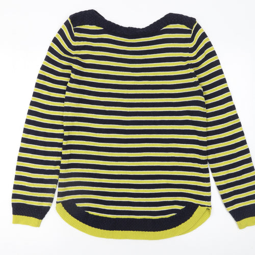 EAST Womens Multicoloured Striped Cotton Pullover Jumper M