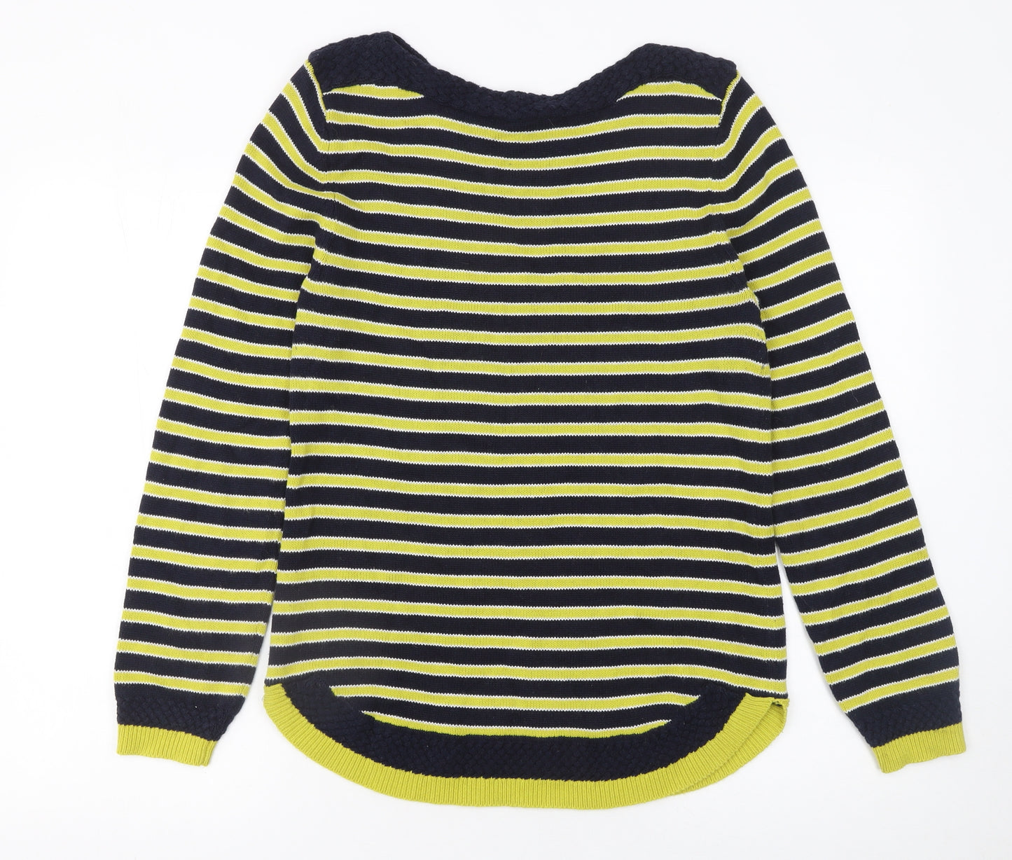 EAST Womens Multicoloured Striped Cotton Pullover Jumper M