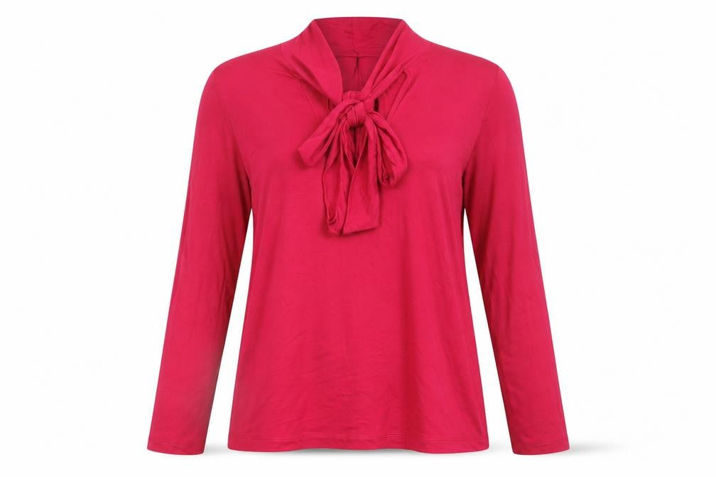 Marks and Spencer Women’s Red Long Sleeve Bow Neck Blouse Size 12
