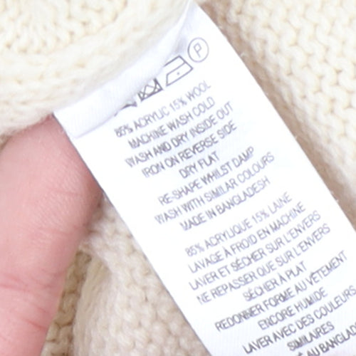 French Connection Men's Beige Fair Isle Wool Blend Jumper Size M