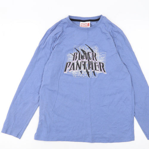 Marvel Boys Blue Long Sleeve Black Panther T-Shirt 11-12 Years Cotton