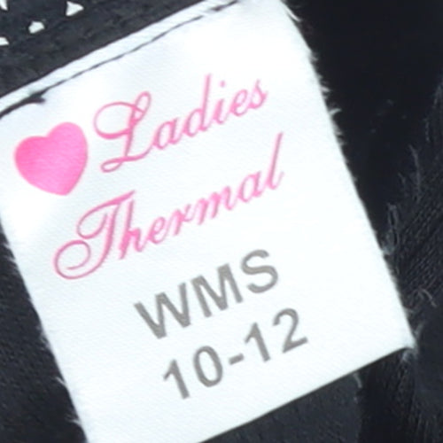 Ladies Thermal Girls Black Long Sleeve V-Neck T-Shirt Size 10-12 Years