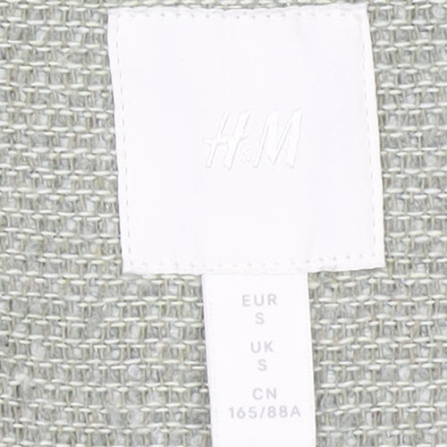 H&M Women's Grey Long Tweed Button Jacket Size S