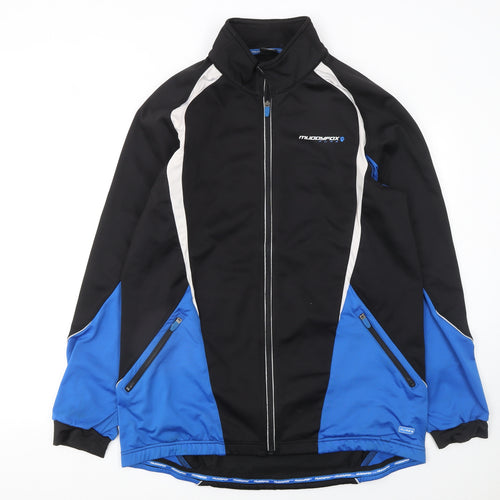 Muddyfox Men's Black Blue XL Softshell Cycling Track Jacket