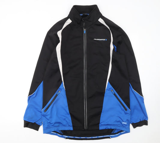 Muddyfox Men's Black Blue XL Softshell Cycling Track Jacket