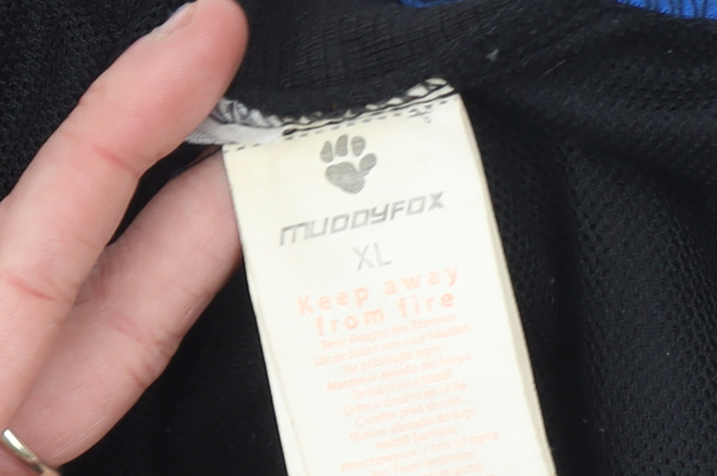 Muddyfox Men's Black Blue XL Softshell Cycling Track Jacket