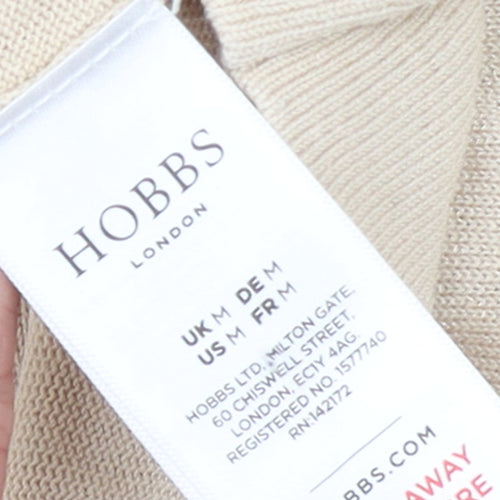 Hobbs Women Beige Knit Flared Sleeve Boat Neck Jumper M