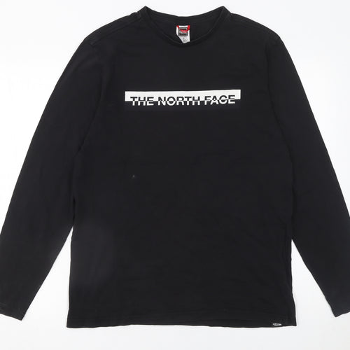 The North Face Men's Black Long Sleeve Cotton Logo T-Shirt Size M