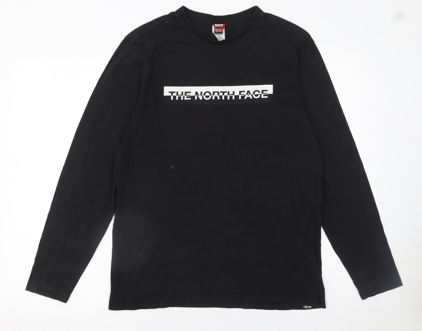 The North Face Men's Black Long Sleeve Cotton Logo T-Shirt Size M