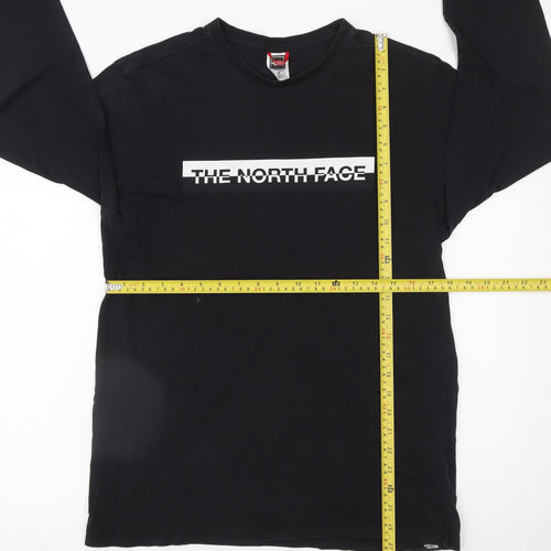 The North Face Men's Black Long Sleeve Cotton Logo T-Shirt Size M