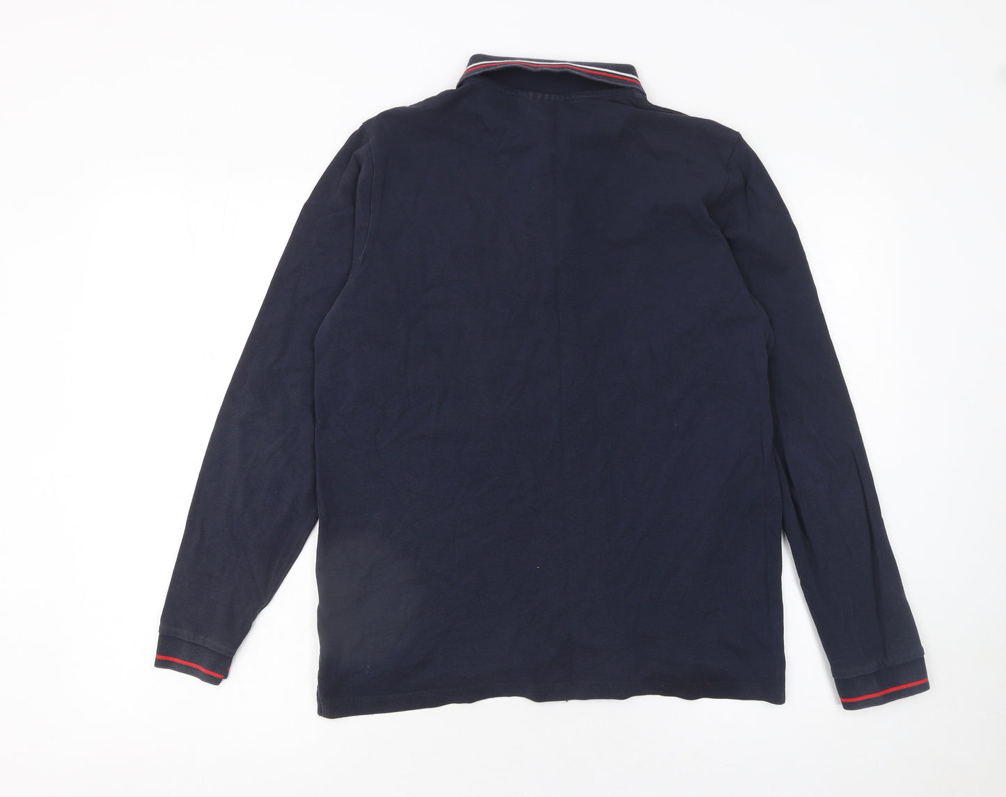 Hugo Boss Men’s Blue Long Sleeve Polo Shirt Size S Regular Fit Cotton