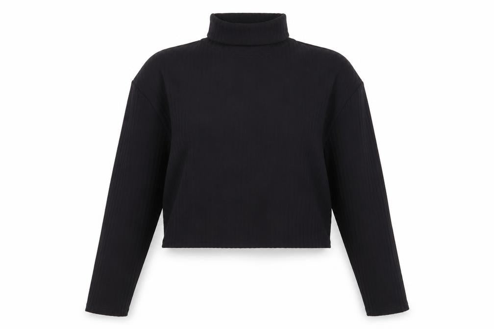 H&M Divided Women’s Black Roll Neck Long Sleeve Stretch Top Size 12