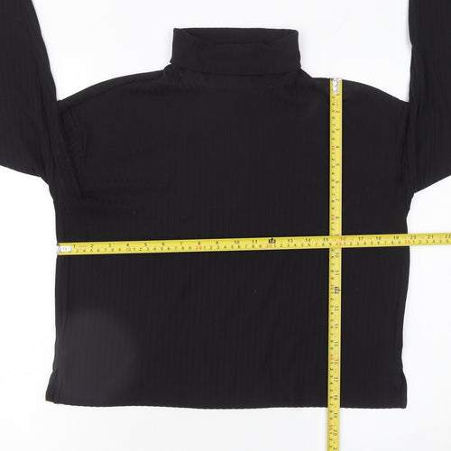 H&M Divided Women’s Black Roll Neck Long Sleeve Stretch Top Size 12