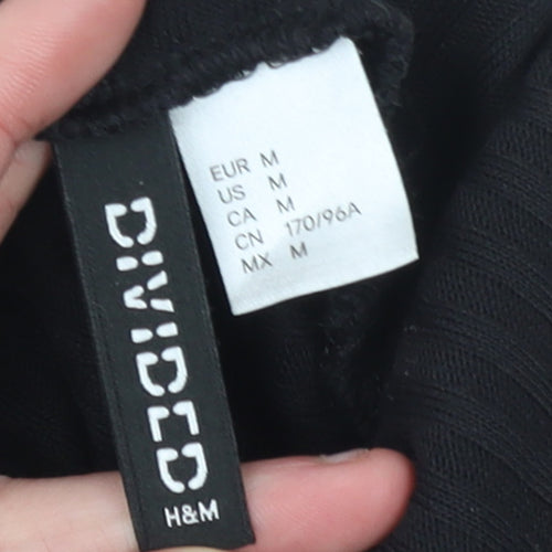 H&M Divided Women’s Black Roll Neck Long Sleeve Stretch Top Size 12