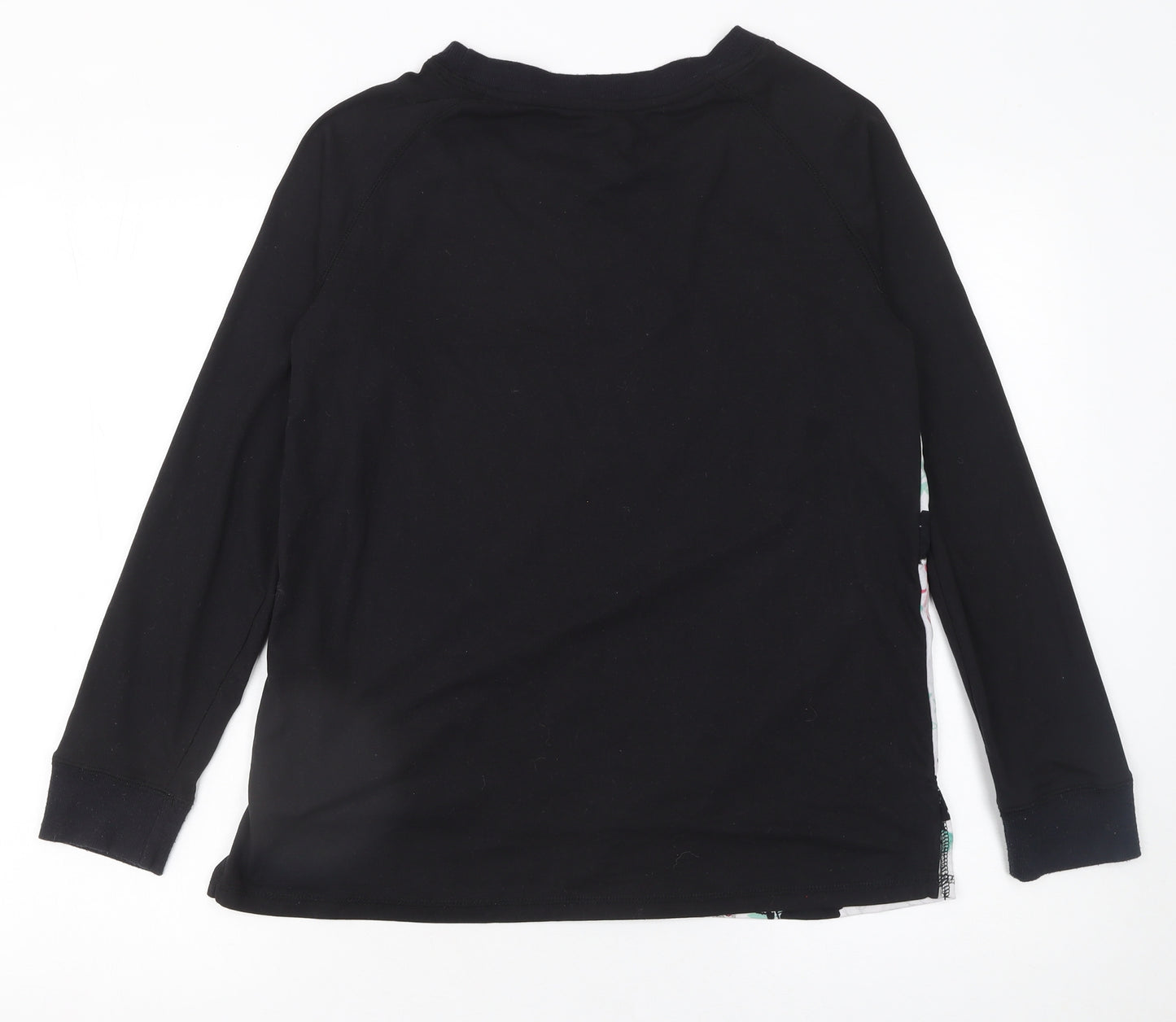 Peacocks Women’s Black Floral Long Sleeve Raglan T-Shirt Size 10