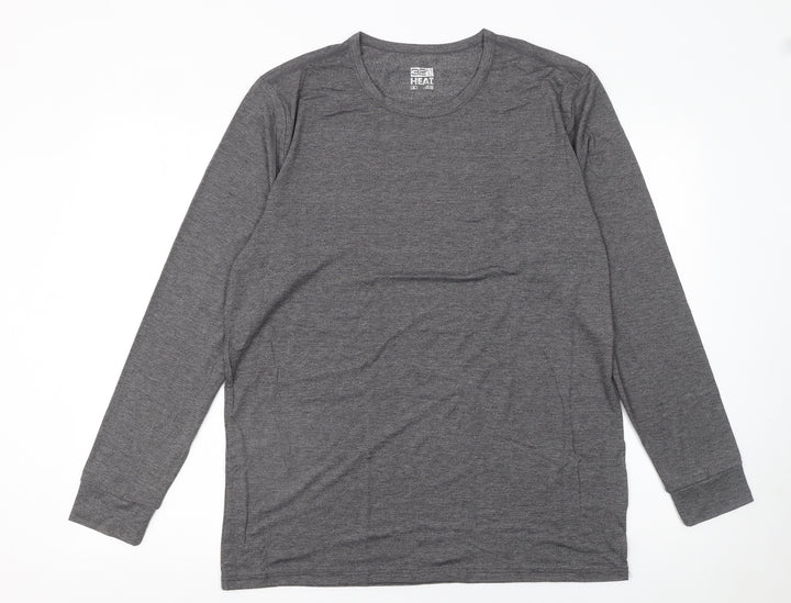 32 Degrees Heat Men's Grey Long Sleeve Thermal T-Shirt XL