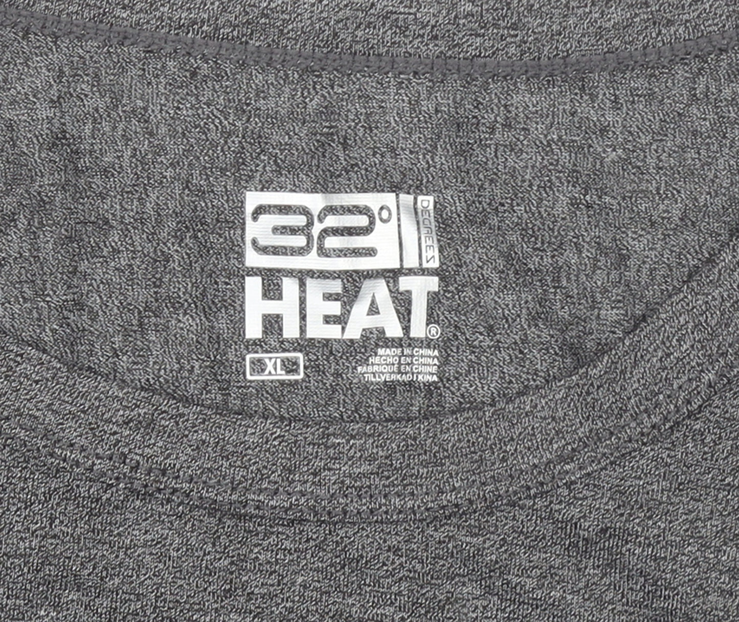 32 Degrees Heat Men's Grey Long Sleeve Thermal T-Shirt XL