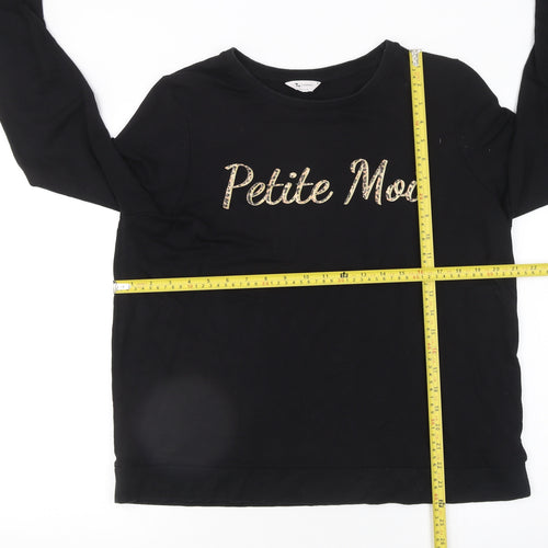 Tu Women Black Size 16 Pullover Sweatshirt with Sequin Logo