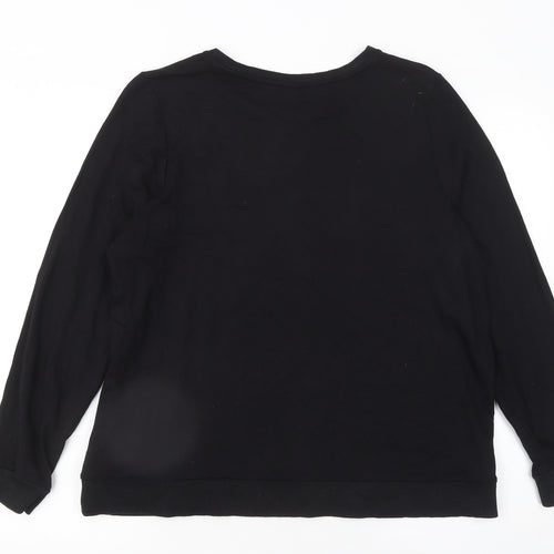 Tu Women Black Size 16 Pullover Sweatshirt with Sequin Logo