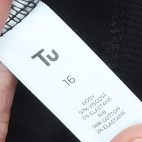 Tu Women Black Size 16 Pullover Sweatshirt with Sequin Logo