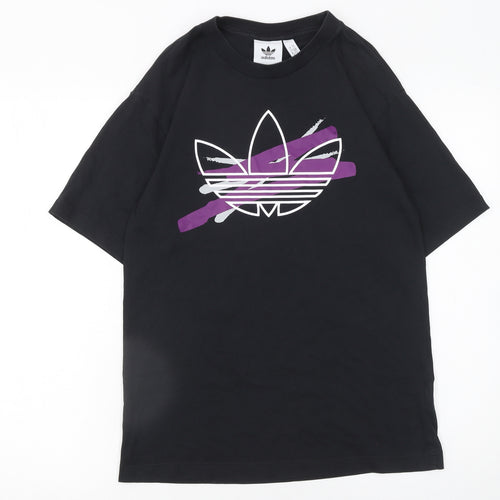 adidas Men’s Black Graphic Cotton T-Shirt Size S Regular Fit