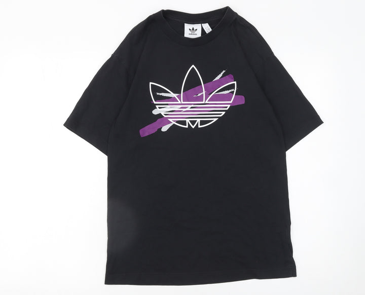 adidas Men’s Black Graphic Cotton T-Shirt Size S Regular Fit