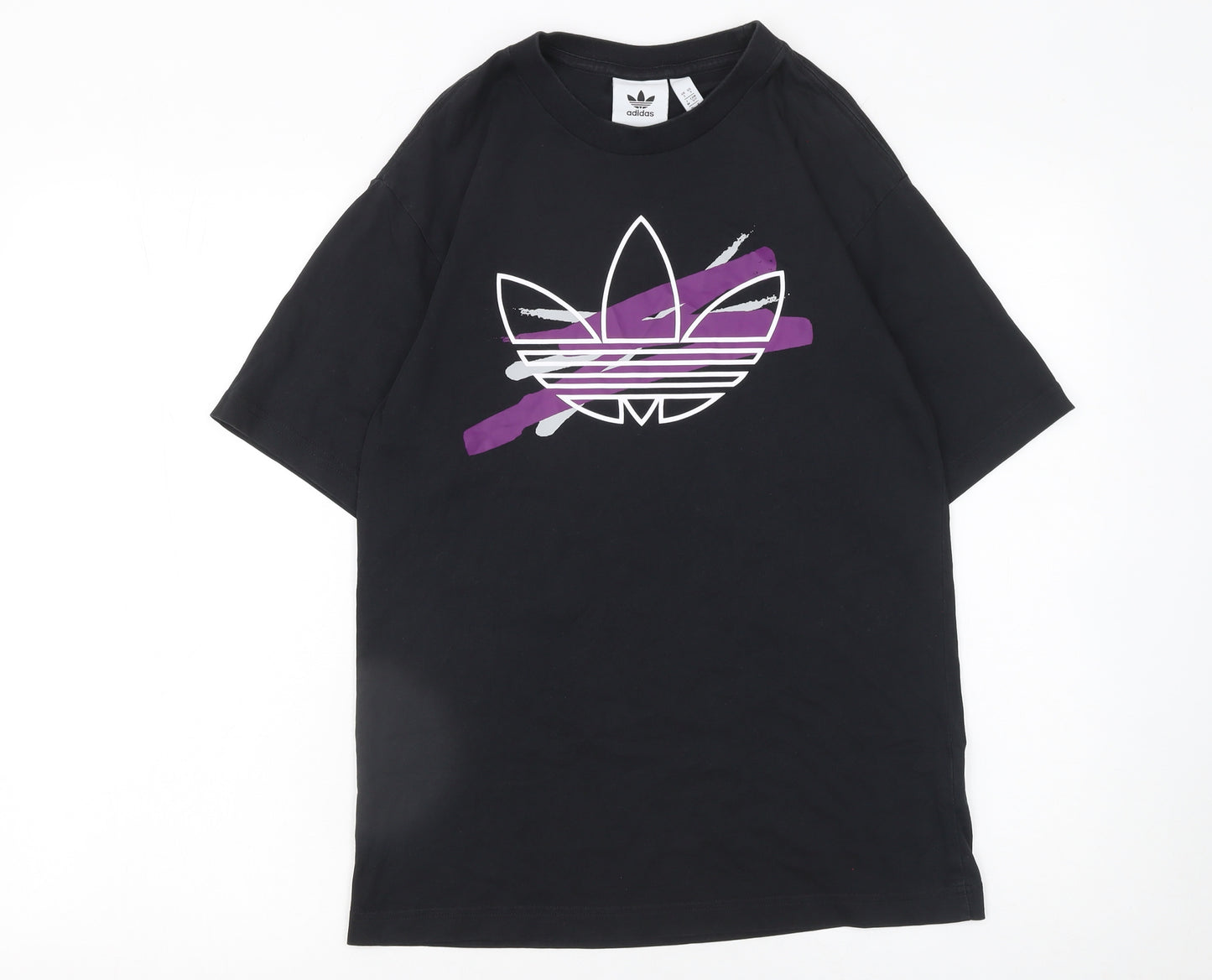 adidas Men’s Black Graphic Cotton T-Shirt Size S Regular Fit