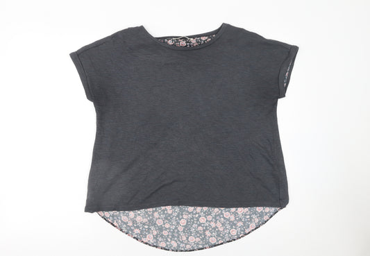 Marks and Spencer Women’s Grey Floral Back Tunic T-Shirt Size 12