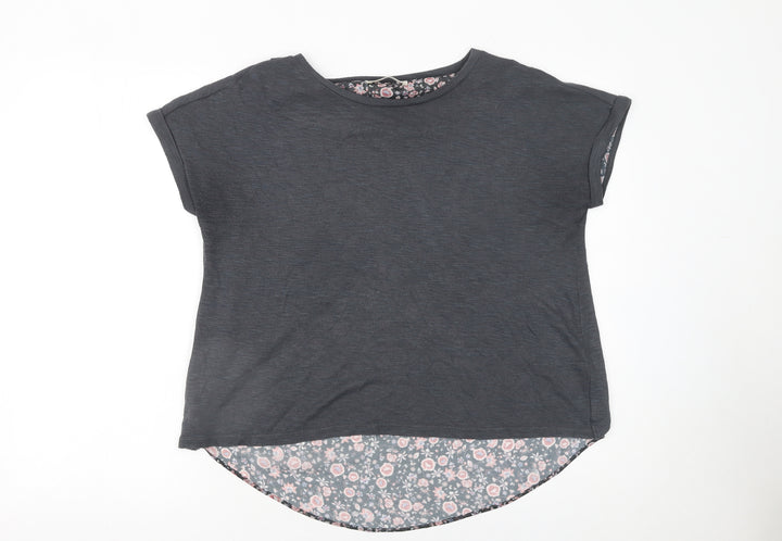 Marks and Spencer Women’s Grey Floral Back Tunic T-Shirt Size 12