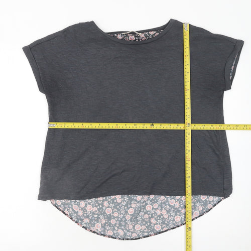 Marks and Spencer Women’s Grey Floral Back Tunic T-Shirt Size 12