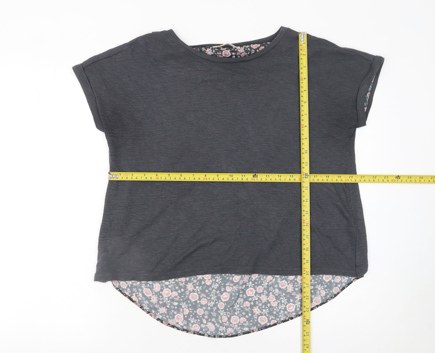 Marks and Spencer Women’s Grey Floral Back Tunic T-Shirt Size 12
