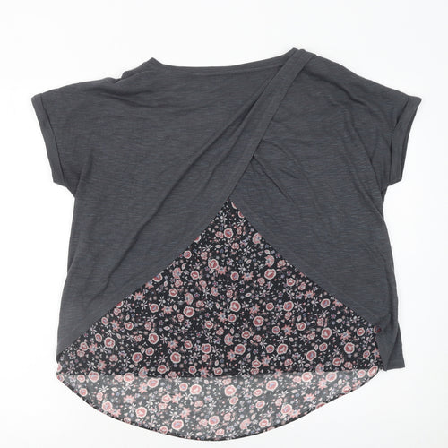 Marks and Spencer Women’s Grey Floral Back Tunic T-Shirt Size 12
