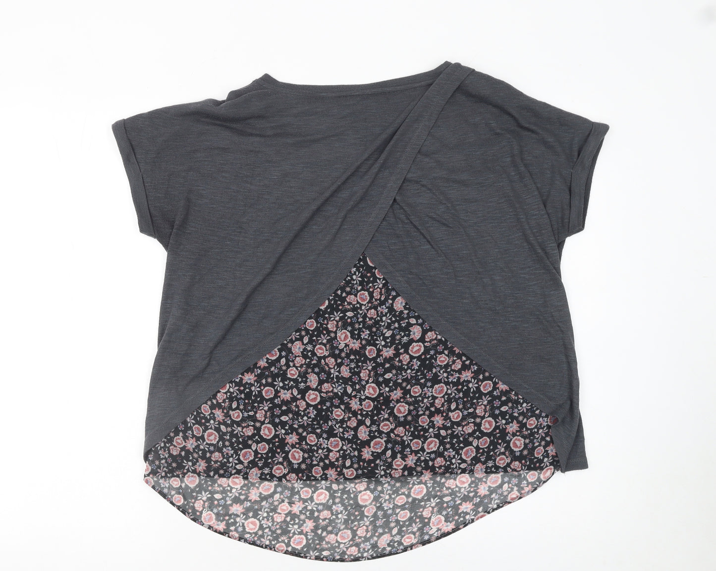 Marks and Spencer Women’s Grey Floral Back Tunic T-Shirt Size 12