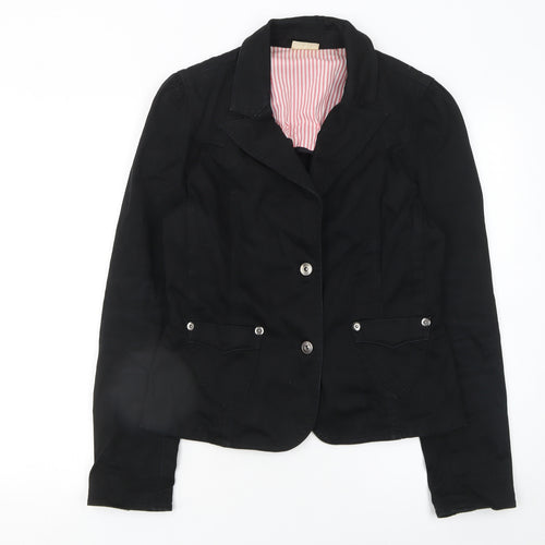 Miss Selfridge Women Black Size 12 Cotton Blend Suit Jacket