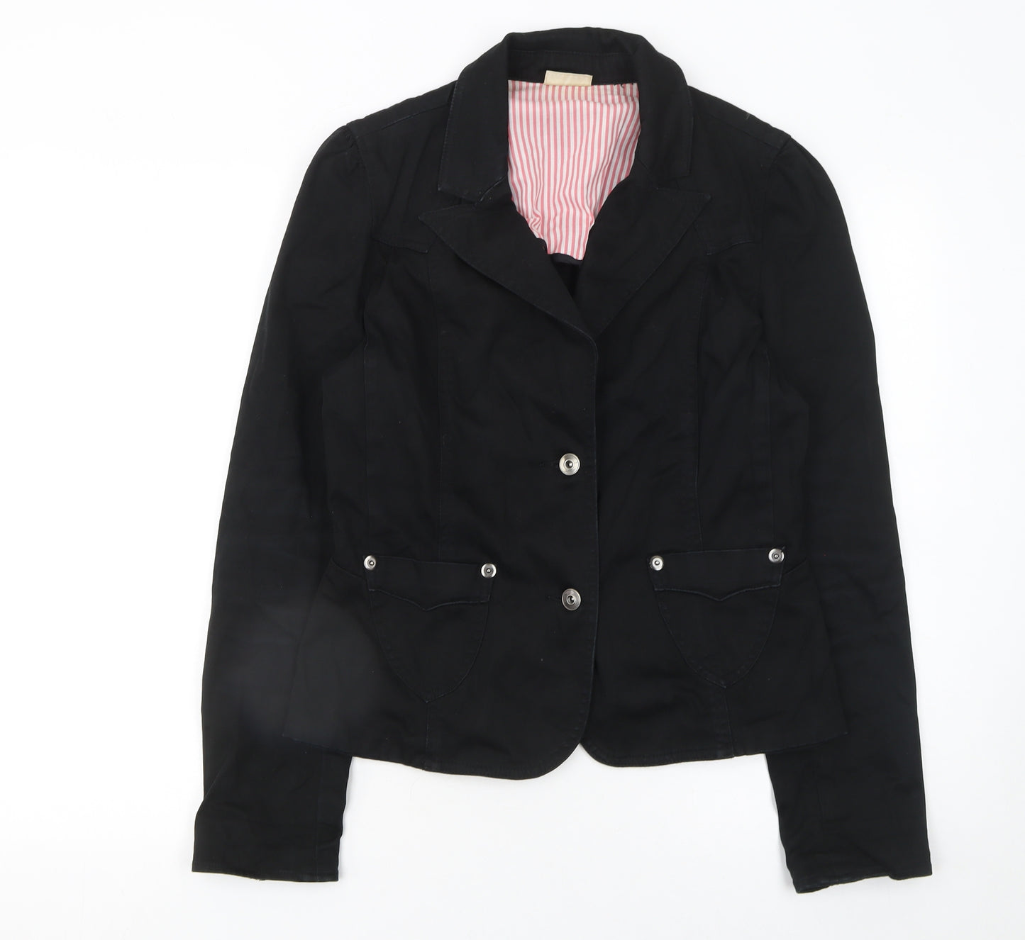 Miss Selfridge Women Black Size 12 Cotton Blend Suit Jacket