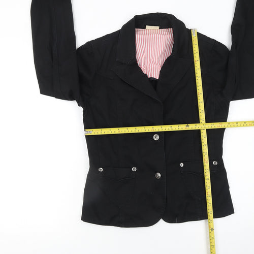 Miss Selfridge Women Black Size 12 Cotton Blend Suit Jacket