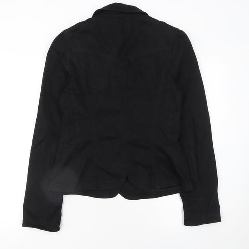 Miss Selfridge Women Black Size 12 Cotton Blend Suit Jacket