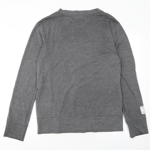 Real Words Product Men's Grey Large V-Neck Button Cardigan