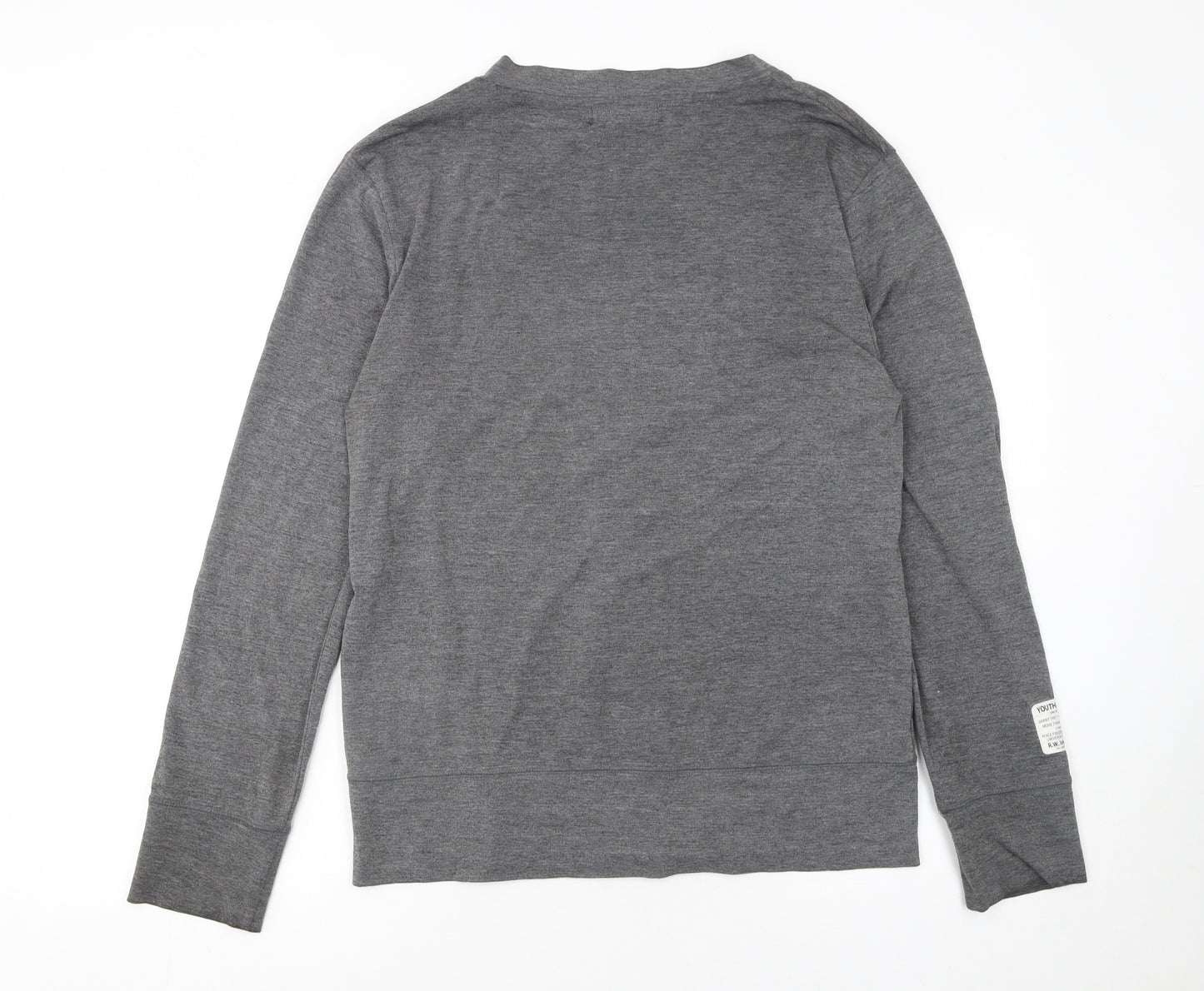 Real Words Product Men's Grey Large V-Neck Button Cardigan