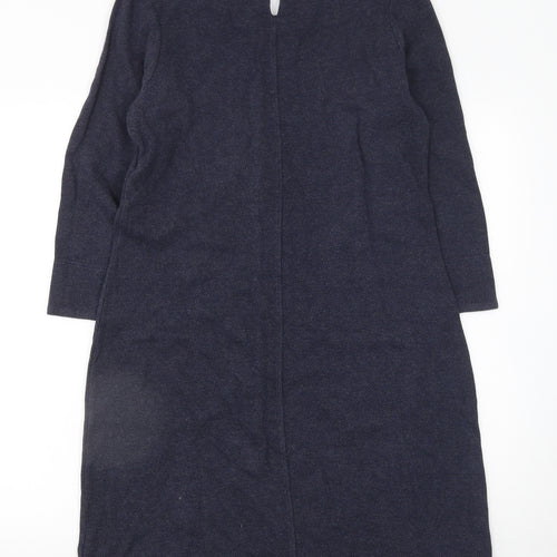 White Stuff Women’s Blue Cotton Shift Dress Size 12 Long Sleeve