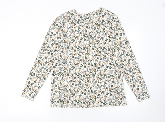 Tu Women’s Multicoloured Floral Long Sleeve Cotton Modal Top Size 16